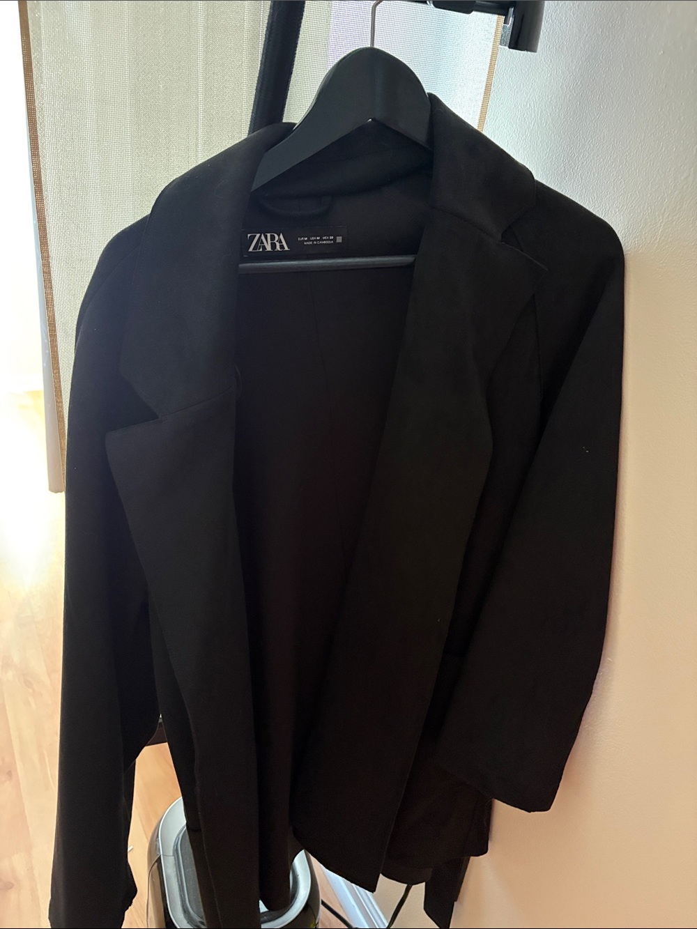 Zara Suede Black Belt Jacket